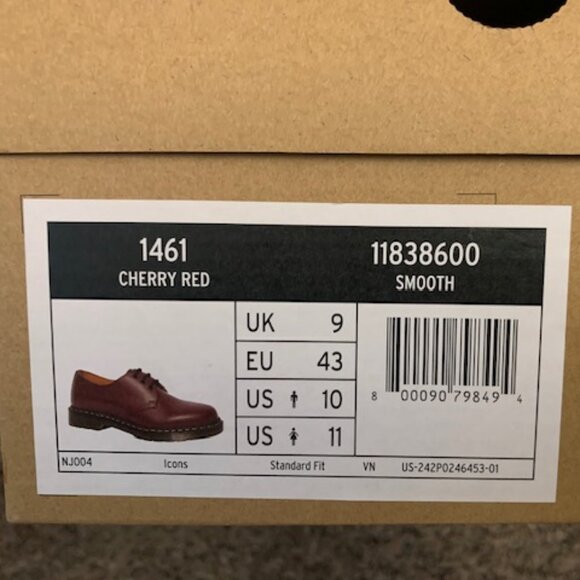 ***SOLD***    Doc Martens 1461 Cherry Red Men's Oxfords - US10 - Picture 9 of 9